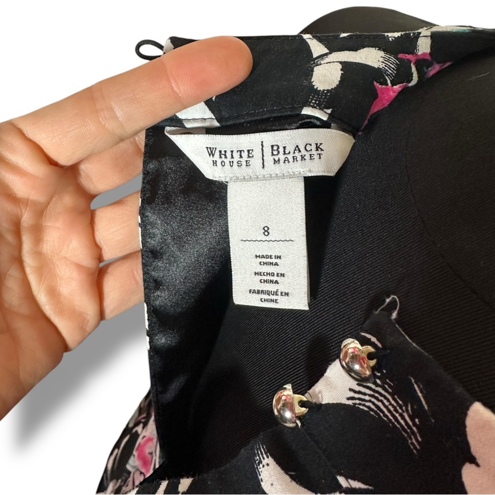 Women’s Black Halter Floral Print Top - Pink Accent - Picture 9 of 11